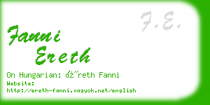 fanni ereth business card